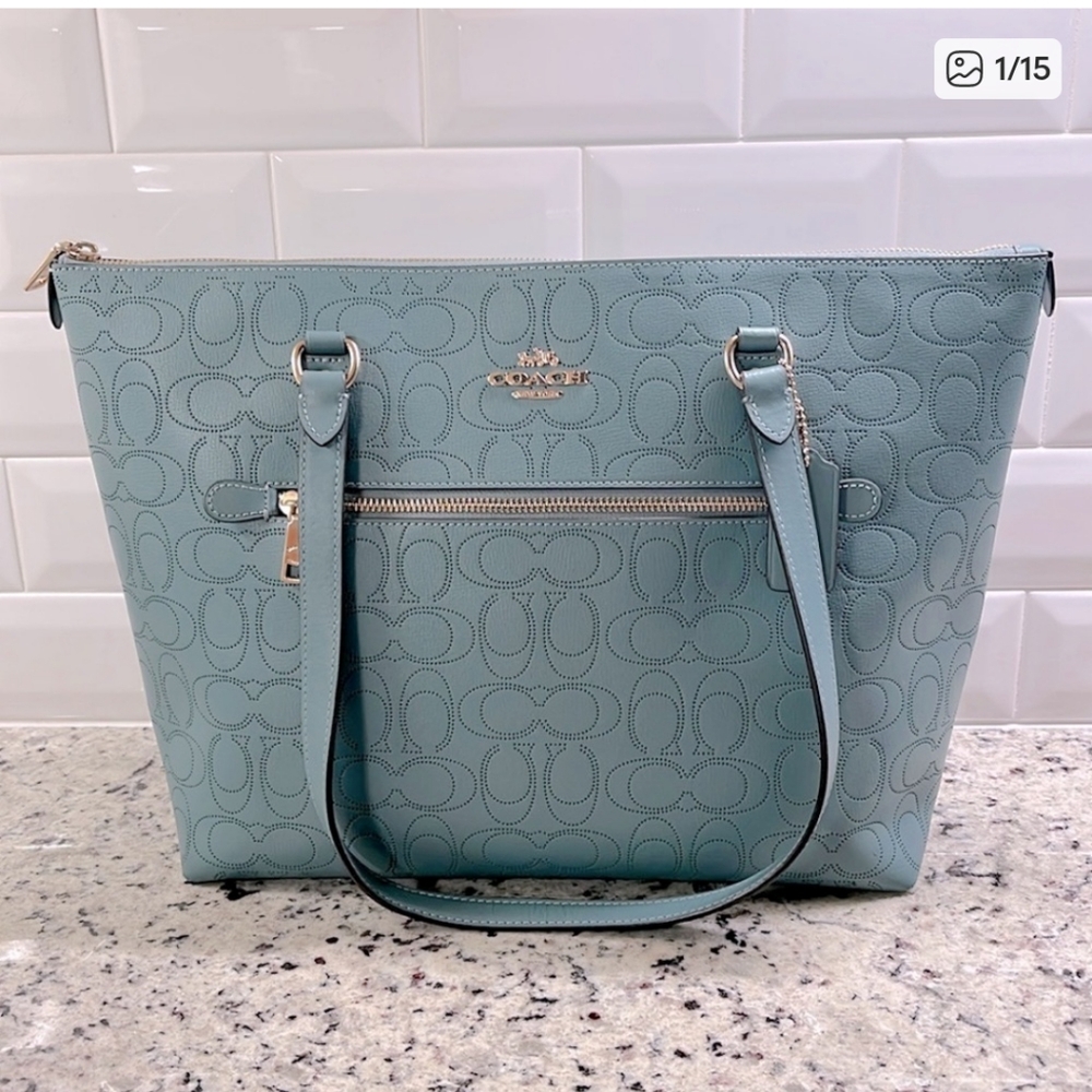 Coach Signature Gallery Leather Tote Bag NWOT - Picture 8 of 17